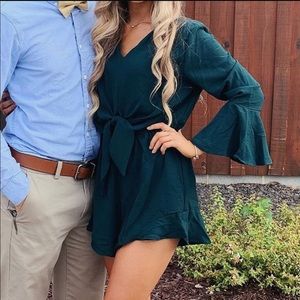 Teal flowy romper